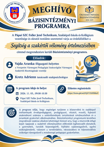 Meghívó Bázisintézményi programra